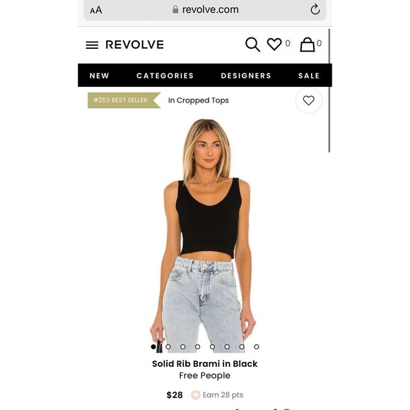 Intimately Free People Women's Solid Ribbed Brami Crop Top Melon XS/S - Picture 4 of 4